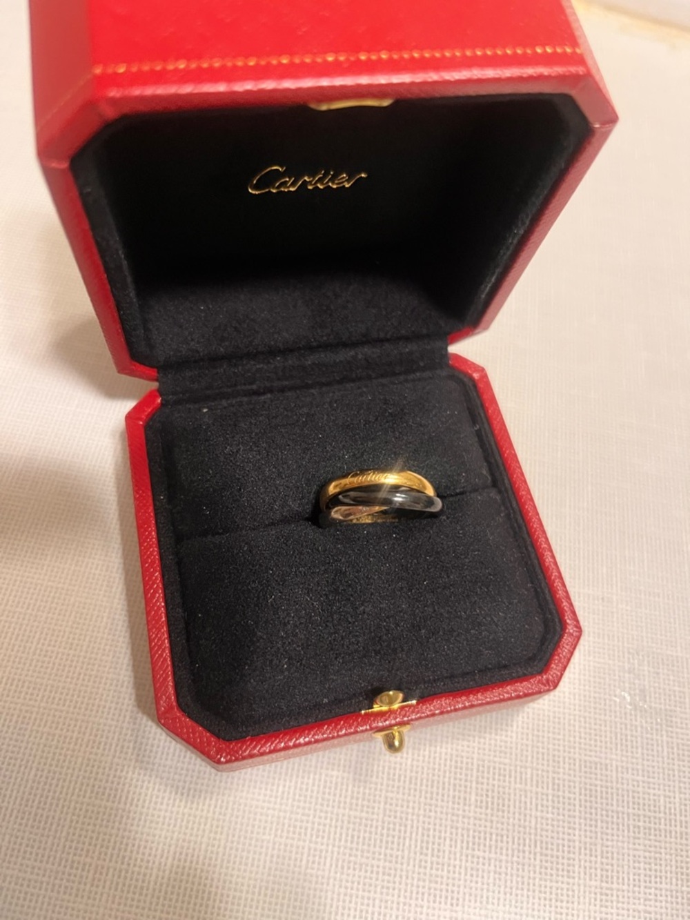 Cartier Red and Gold Jewelry Box Set with Certificate